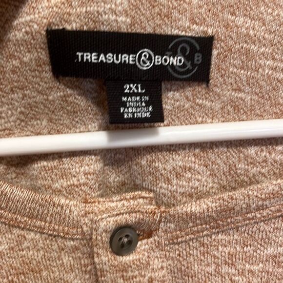 Treasure & Bond mens‎ henley Sz 2XL brown marl super soft long sleeve NWT - Picture 2 of 8
